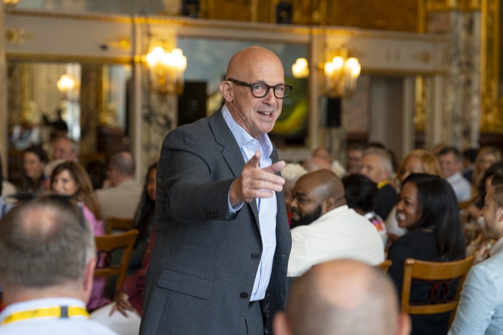 Mark Jeffries engaging an audience up close